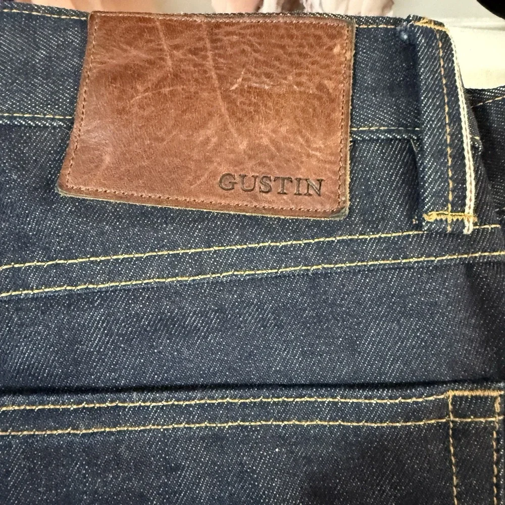 GUSTIN California Raw Skinny Slim Selvedge Jeans Size 32x31 RN 116699 (hemmed)